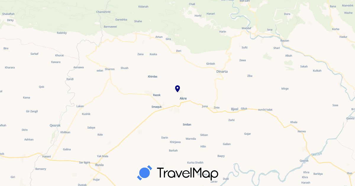 TravelMap itinerary: driving in Iraq (Asia)